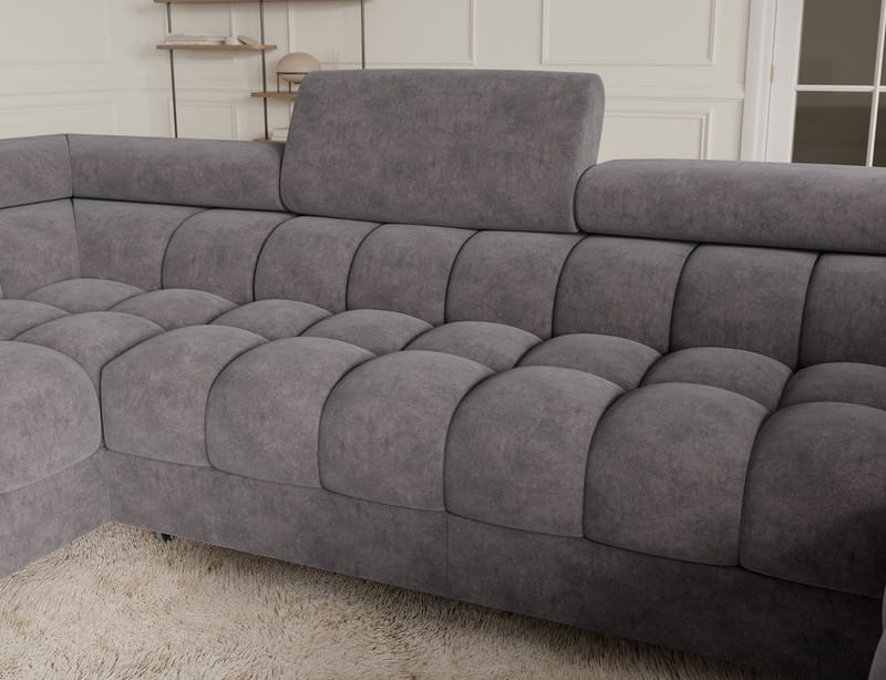 Fectory 6-seters Bubblig hjørnesovesofa med sjeselong og oppbevaring Venstre - Aura 04 - Møbler - Sofaer - Sovesofaer