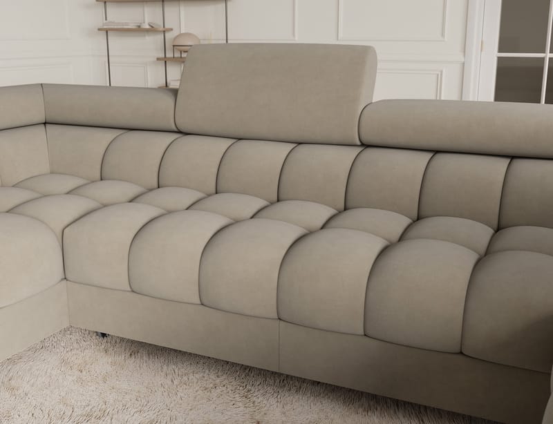 Fectory 6-seters Bubblig hjørnesovesofa med sjeselong og oppbevaring Venstre - Aura 18 - Møbler - Sofaer - Sovesofaer