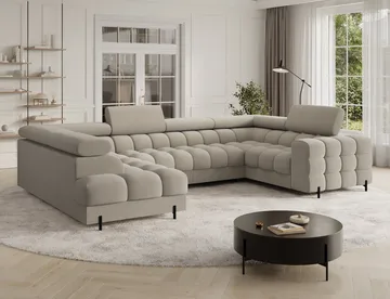 Fectory 6-seters Bubblig hjørnesovesofa med sjeselong og oppbevaring Venstre - Aura 18 - Møbler - Sofaer - Sovesofaer