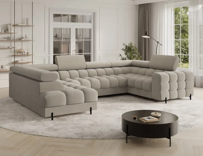 Fectory 6-seters Bubblig hjørnesovesofa med sjeselong og oppbevaring Venstre - Aura 18 - Møbler - Sofaer - Sovesofaer