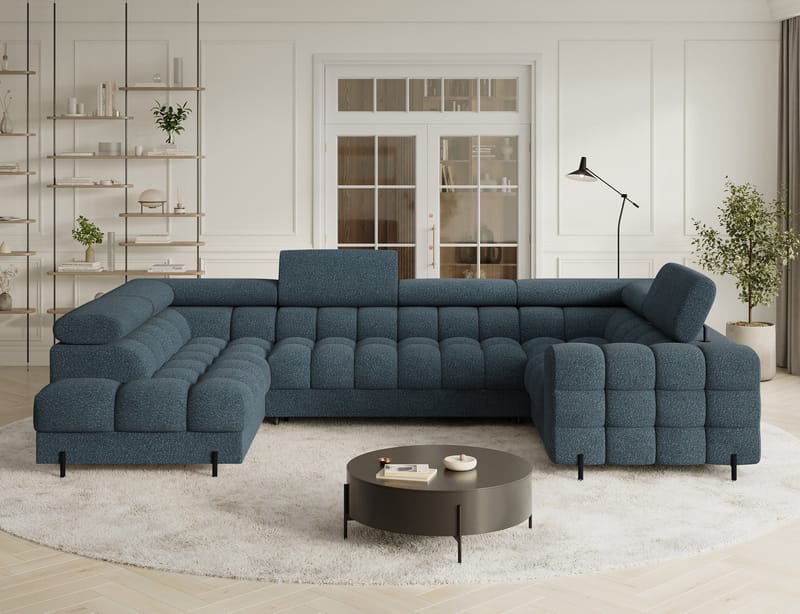 Fectory 6-seters Bubblig hjørnesovesofa med sjeselong og oppbevaring Venstre - Jaffray 40 - Møbler - Sofaer - Sovesofaer