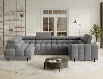 Fectory 6-seters Bubblig hjørnesovesofa med sjeselong og oppbevaring Venstre - Royal 03 - Møbler - Sofaer - Sovesofaer