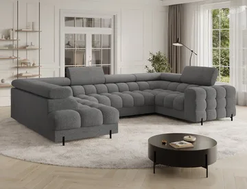 Fectory 6-seters Bubblig hjørnesovesofa med sjeselong og oppbevaring Venstre - Royal 03 - Møbler - Sofaer - Sovesofaer