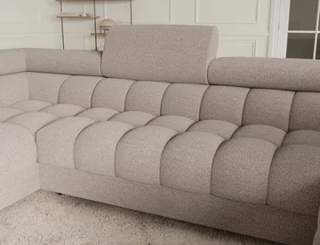 Fectory 6-seters Bubblig hjørnesovesofa med sjeselong og oppbevaring Venstre - Royal 18 - Møbler - Sofaer - Sovesofaer