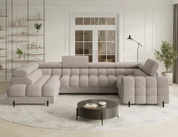 Fectory 6-seters Bubblig hjørnesovesofa med sjeselong og oppbevaring Venstre - Royal 18 - Møbler - Sofaer - Sovesofaer
