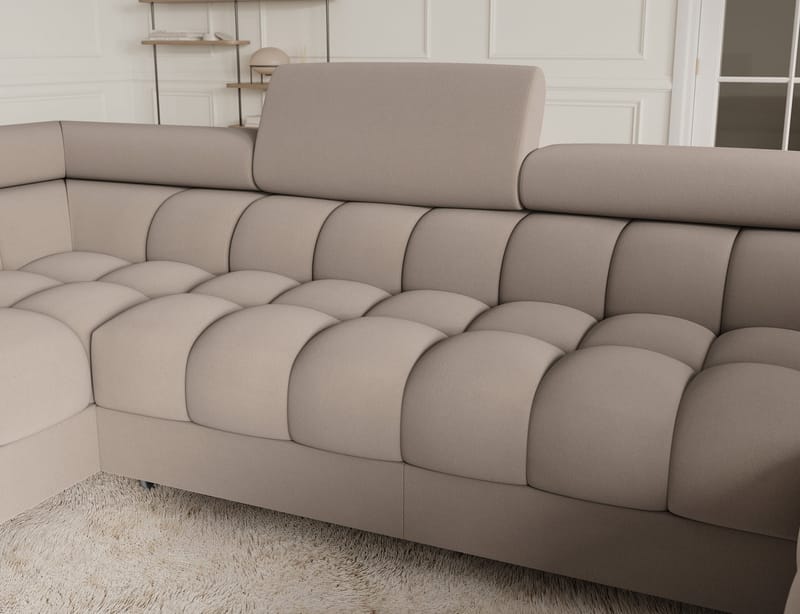 Fectory 6-seters Bubblig hjørnesovesofa med sjeselong og oppbevaring Venstre - Sola 18 - Møbler - Sofaer - Sovesofaer