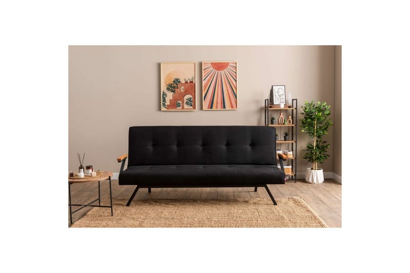 Fennor Sovesofa 3-sits - Sort - Møbler - Sofaer - Sovesofaer