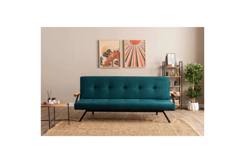 Fennor Sovesofa 3-sits - Petrol Grønn - Møbler - Sofaer - Sovesofaer