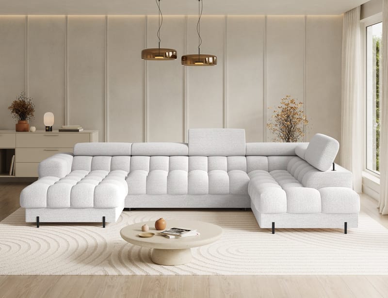 Feraria 6-seters boblete sovesofa med divan og sjeselong, oppbevaring, høyre - Royal 01 - Møbler - Sofaer - Sovesofaer