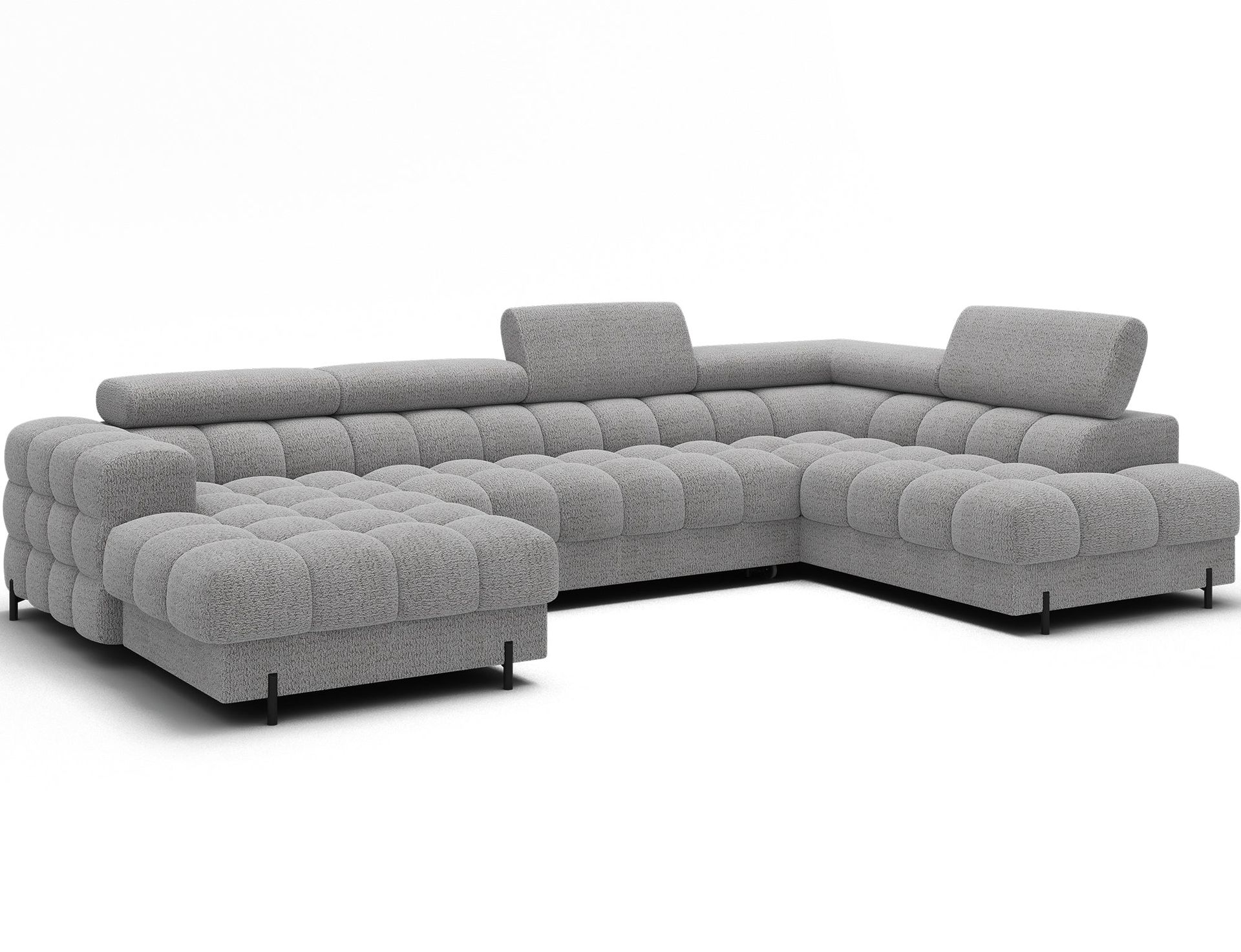 Feraria 6-seters boblete sovesofa med divan og sjeselong, oppbevaring, høyre - Royal 03