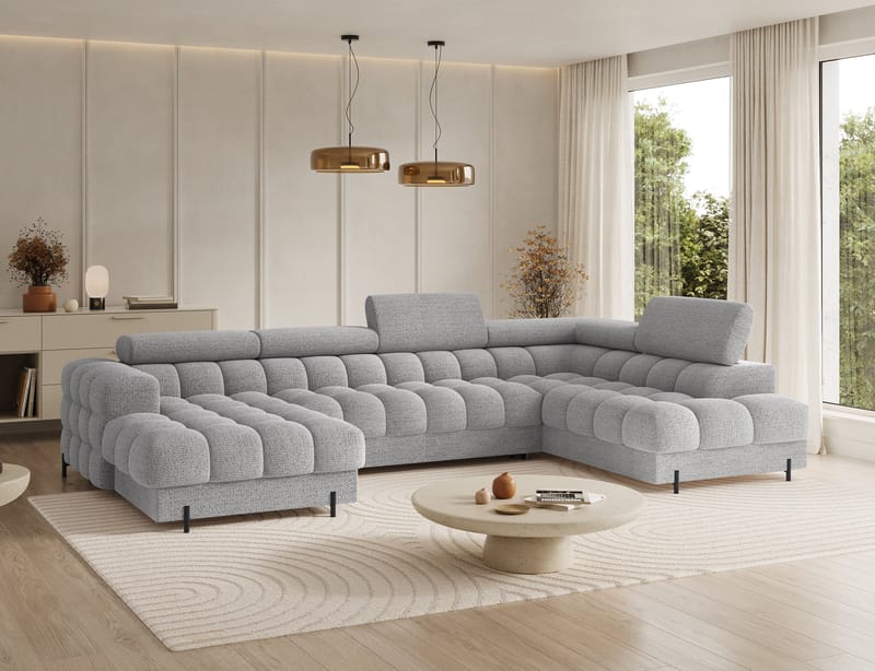 Feraria 6-seters boblete sovesofa med divan og sjeselong, oppbevaring, høyre - Royal 03 - Møbler - Sofaer - Sovesofaer