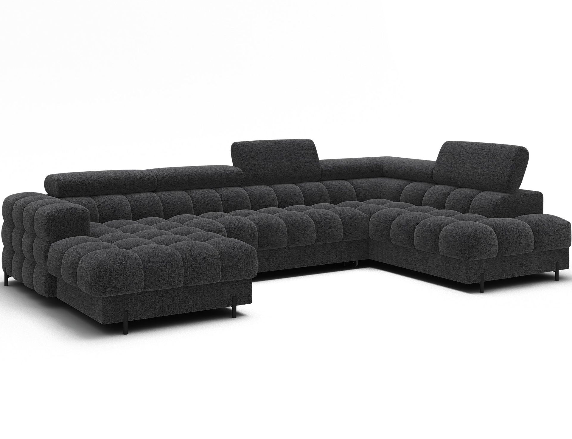 Feraria 6-seters boblete sovesofa med divan og sjeselong, oppbevaring, høyre - Royal 05