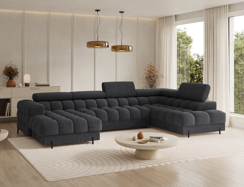 Feraria 6-seters boblete sovesofa med divan og sjeselong, oppbevaring, høyre - Royal 05 - Møbler - Sofaer - Sovesofaer