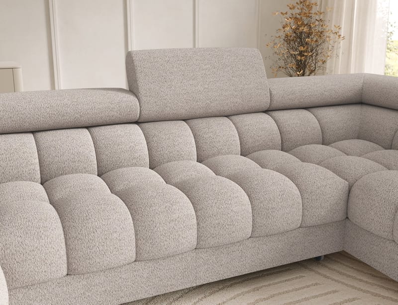 Feraria 6-seters boblete sovesofa med divan og sjeselong, oppbevaring, høyre - Royal 18 - Møbler - Sofaer - Sovesofaer