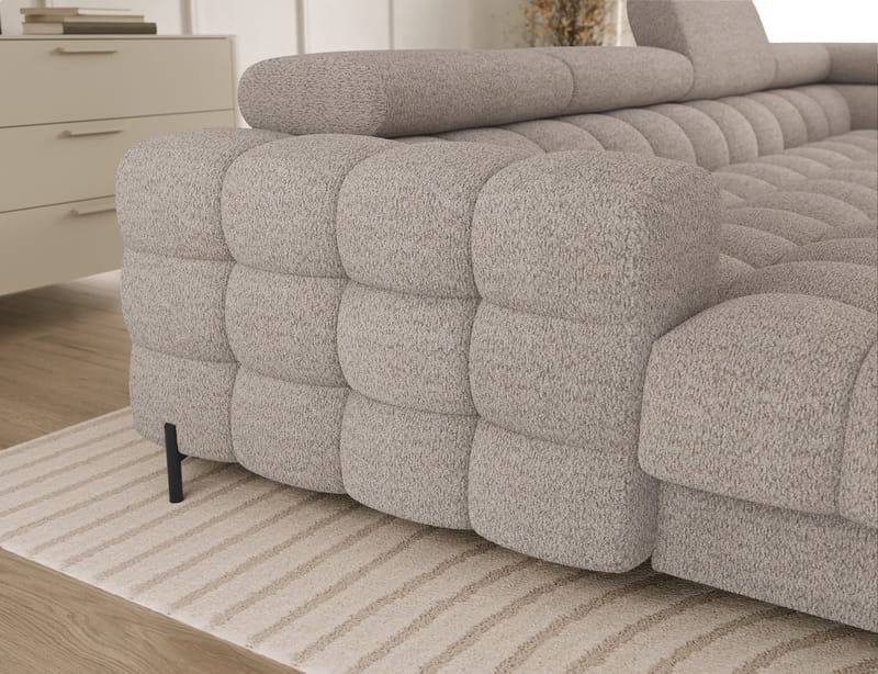 Feraria 6-seters boblete sovesofa med divan og sjeselong, oppbevaring, høyre - Royal 18 - Møbler - Sofaer - Sovesofaer