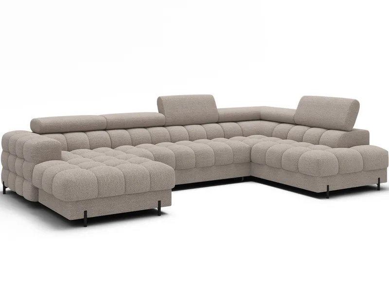 Feraria 6-seters boblete sovesofa med divan og sjeselong, oppbevaring, høyre, Royal 18