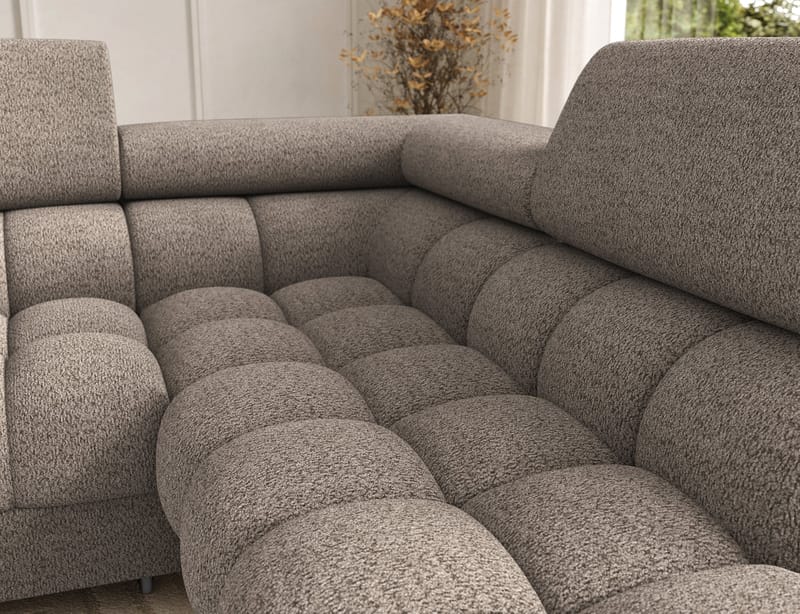 Feraria 6-seters boblete sovesofa med divan og sjeselong, oppbevaring, høyre - Royal 20 - Møbler - Sofaer - Sovesofaer