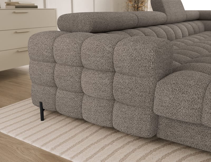 Feraria 6-seters boblete sovesofa med divan og sjeselong, oppbevaring, høyre - Royal 20 - Møbler - Sofaer - Sovesofaer