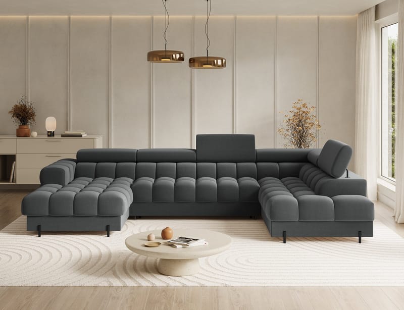 Feraria 6-seters boblete sovesofa med divan og sjeselong, oppbevaring, høyre - Sola 06 - Møbler - Sofaer - Sovesofaer