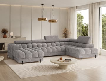 Feraria 6-seters boblete sovesofa med divan og sjeselong, oppbevaring, høyre - Pellerito 20 - Møbler - Sofaer - Sovesofaer