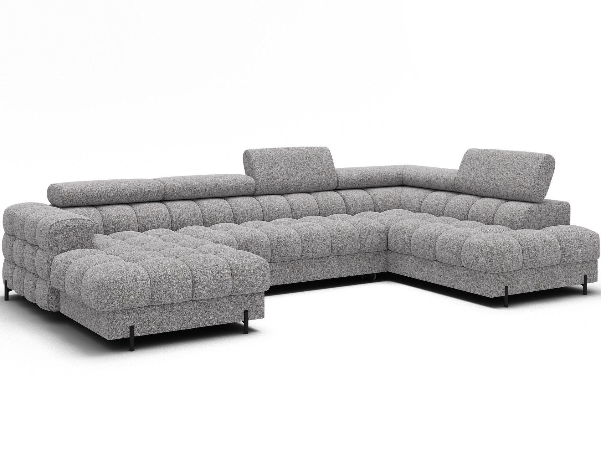 Feraria 6-seters boblete sovesofa med divan og sjeselong, oppbevaring, høyre - Pellerito 03