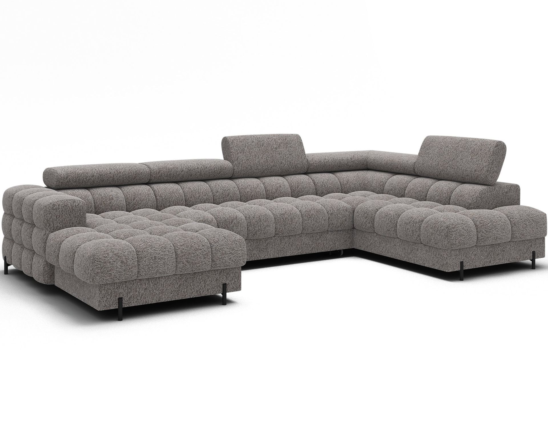 Feraria 6-seters boblete sovesofa med divan og sjeselong, oppbevaring, høyre - Pellerito 20