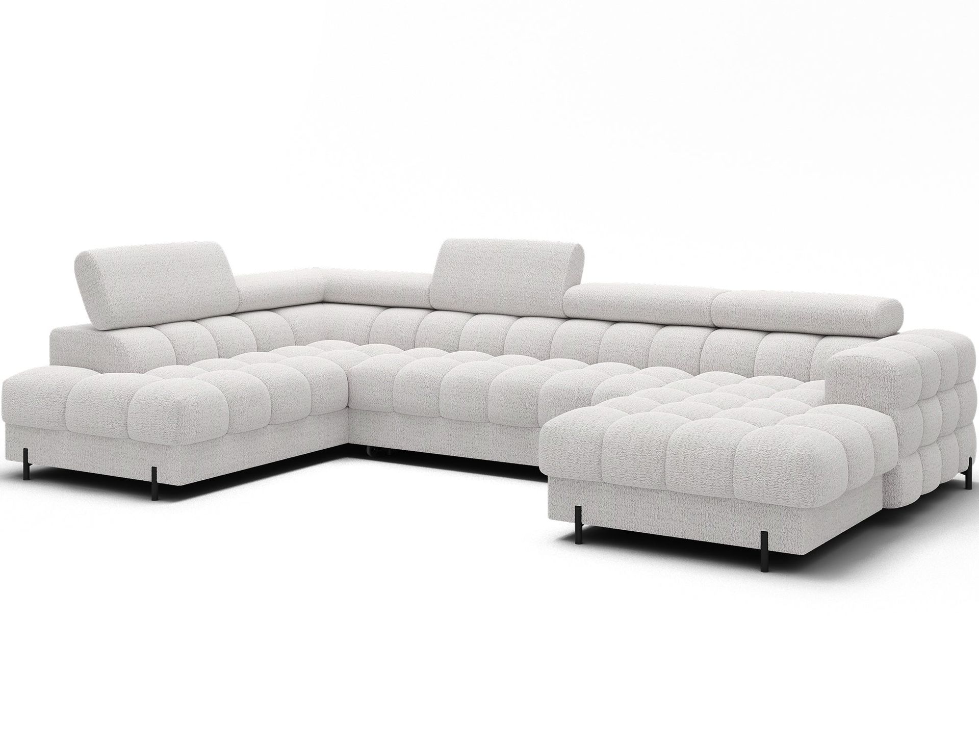 Feraria 6-seters Bubblig sovesofa med divan og sjeselong, oppbevaring Venstre - Royal 01