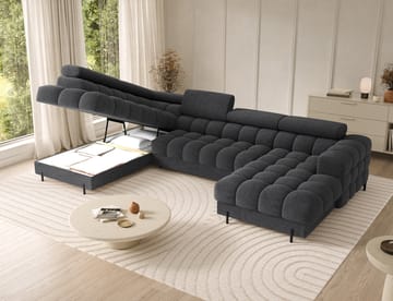 Feraria 6-seters Bubblig sovesofa med divan og sjeselong, oppbevaring Venstre - Royal 05 - Møbler - Sofaer - Sovesofaer - Hjørnesovesofa