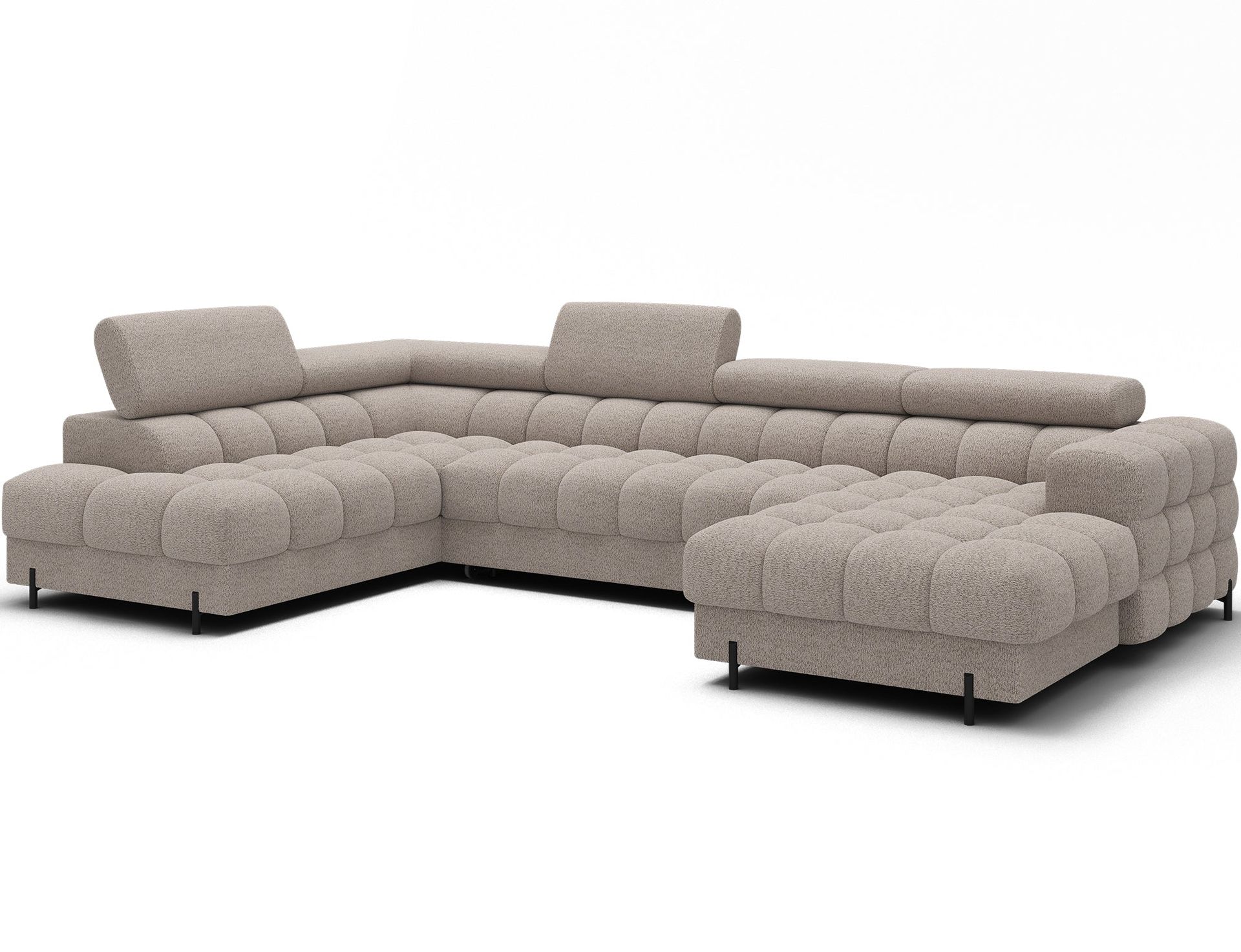 Feraria 6-seters Bubblig sovesofa med divan og sjeselong, oppbevaring Venstre - Royal 18