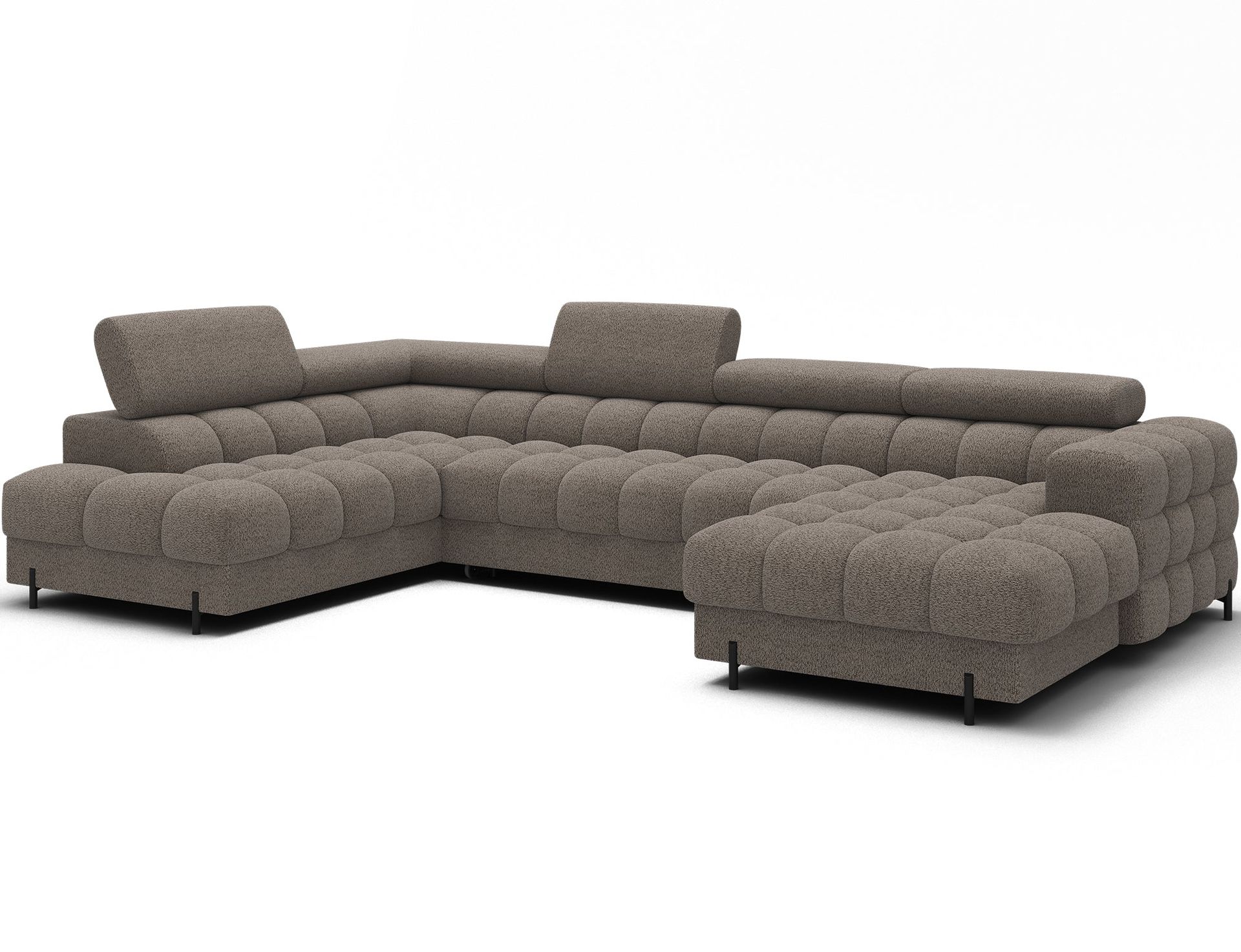 Feraria 6-seters Bubblig sovesofa med divan og sjeselong, oppbevaring Venstre - Royal 20