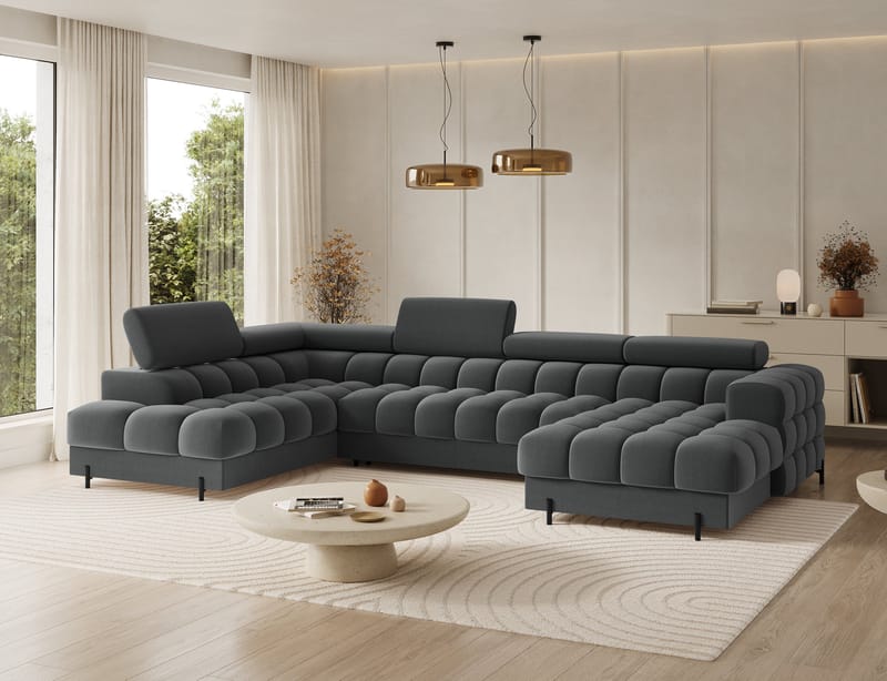 Feraria 6-seters Bubblig sovesofa med divan og sjeselong, oppbevaring Venstre - Sola 06 - Møbler - Sofaer - Sovesofaer
