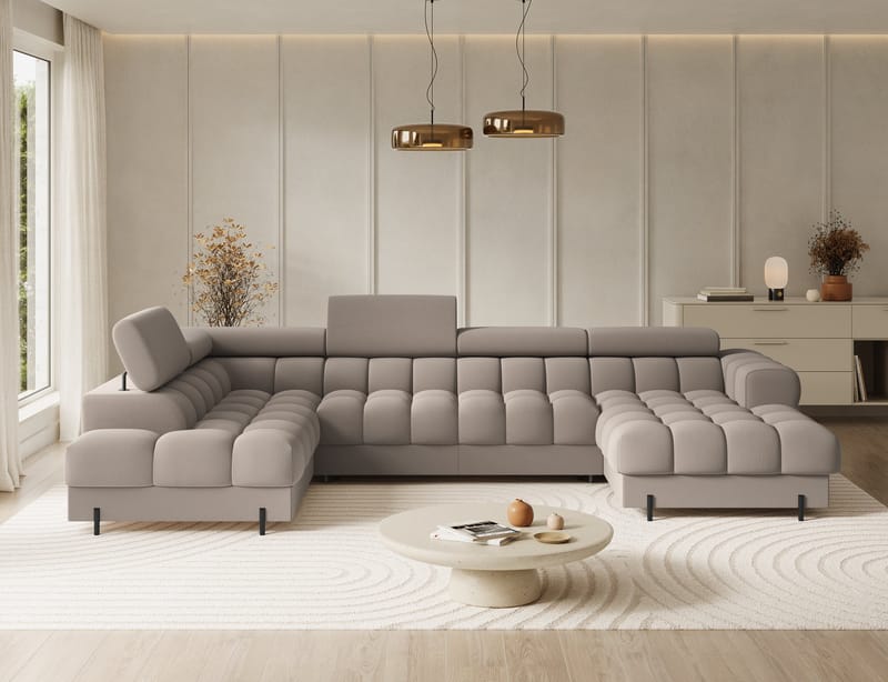 Feraria 6-seters Bubblig sovesofa med divan og sjeselong, oppbevaring Venstre - Sola 18 - Møbler - Sofaer - Sovesofaer