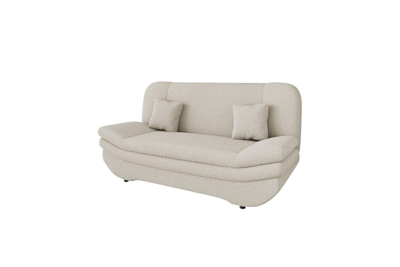 Figurelle 2-seter Rektangulær Sovesofa i Bouclé, Kremhvit