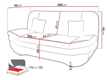 Figurelle Sovesofa 2-seter - Grå - Møbler - Sofaer - Sovesofaer