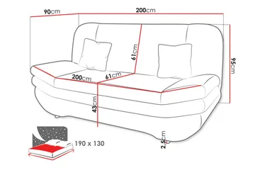 Figurelle Sovesofa 3-seter - Grønn - Møbler - Sofaer - Sovesofaer