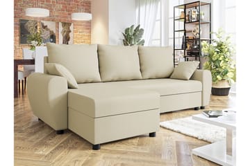 Fionara 3-seters Hjørnesovesofa - Beige - Møbler - Sofaer - Sovesofaer
