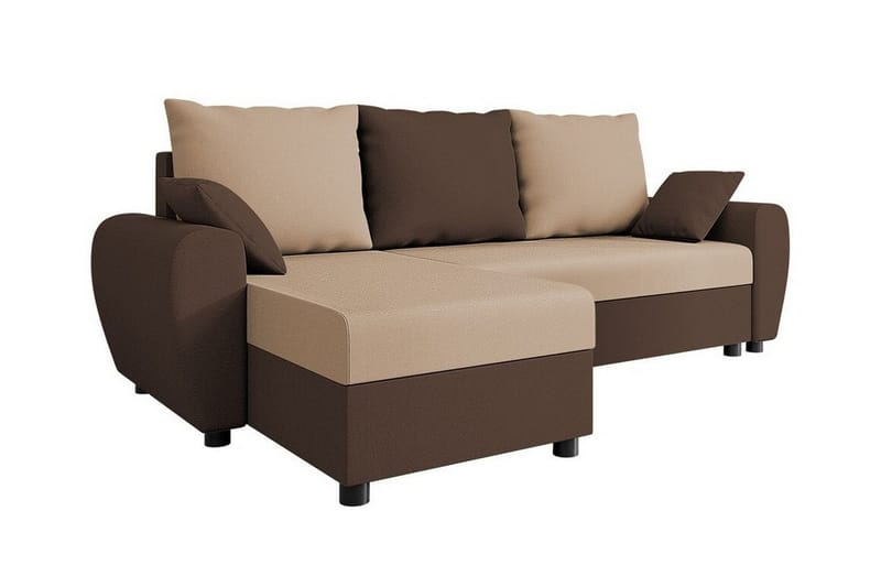 Fionara 3-seters Hjørnesovesofa - Beige/Brun - Møbler - Sofaer - Sovesofaer