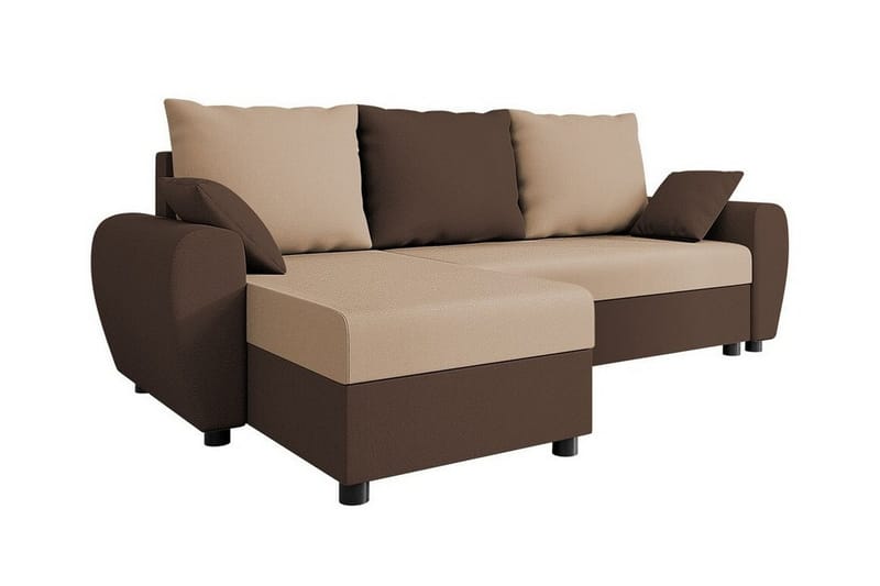 Fionara 3-seters Hjørnesovesofa - Beige/Brun - Sovesofaer - Hjørnesovesofa