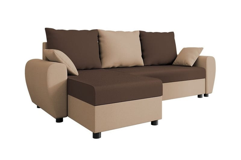 Fionara 3-seters Hjørnesovesofa - Brun/Beige - Møbler - Sofaer - Sovesofaer