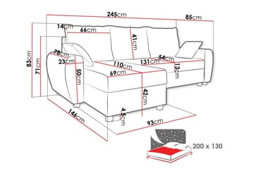 Fionara 3-seters Hjørnesovesofa - Brun/Beige - Møbler - Sofaer - Sovesofaer