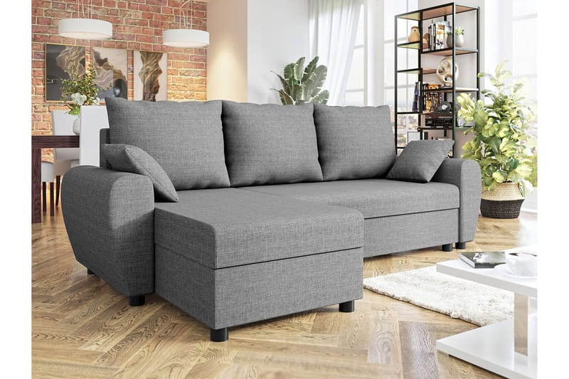 Fionara 3-seters Hjørnesovesofa - Lysegrå - Møbler - Sofaer - Sovesofaer