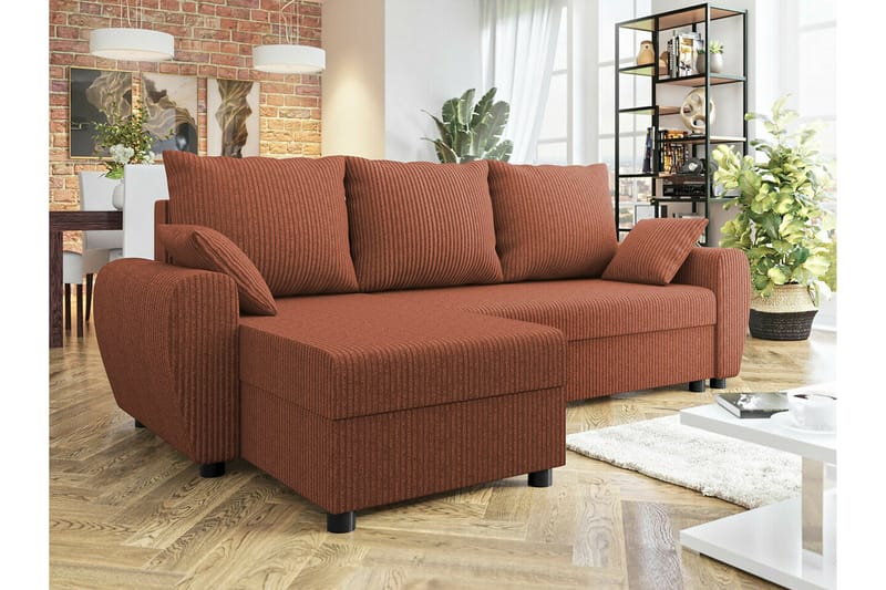 Fionara 3-seters Hjørnesovesofa - Rød - Møbler - Sofaer - Sovesofaer