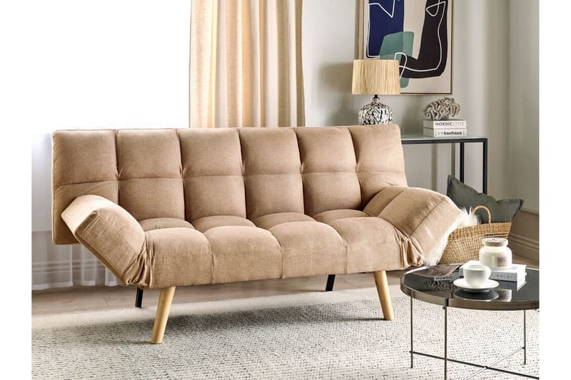 Fiora Sovesofa 3-seter - Brun/Lyst tre - Møbler - Sofaer - Sovesofaer