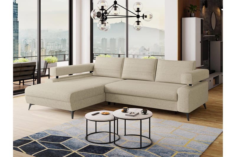 Fito Sovesofa med Sjeselong 3-seter - Beige - Møbler - Sofaer - Sovesofaer