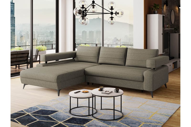 Fito Sovesofa med Sjeselong 3-seter - Grå - Møbler - Sofaer - Sovesofaer