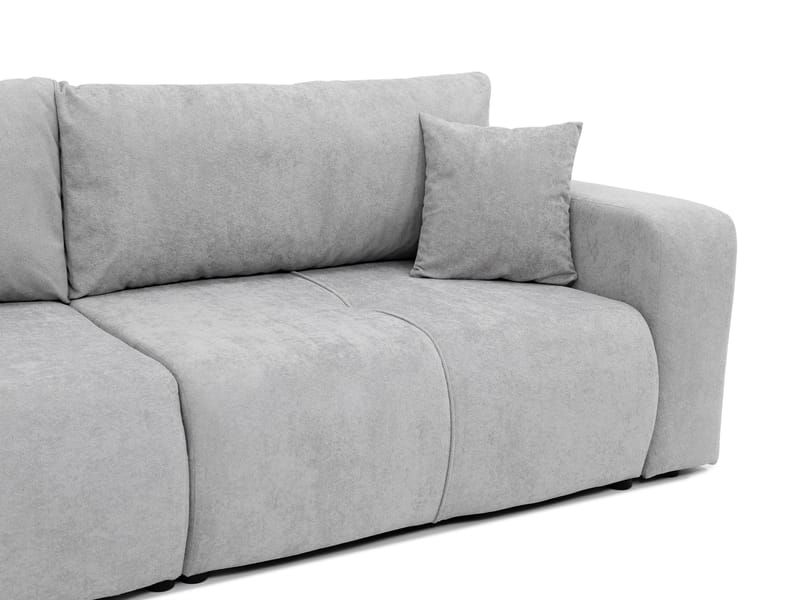 Flo 3-seter Kubisk Sovesofa med Oppbevaring i Bouclé - Hvit - Møbler - Sofaer - Sovesofaer