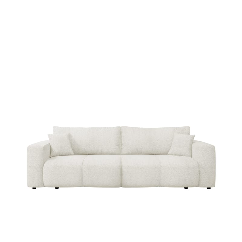 Flo 3-seter Kubisk Sovesofa med Oppbevaring i Bouclé, Hvit