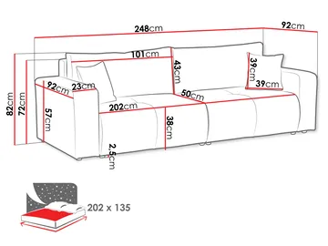 Flo Sovesofa 3-seter - Beige - Møbler - Sofaer - Sovesofaer