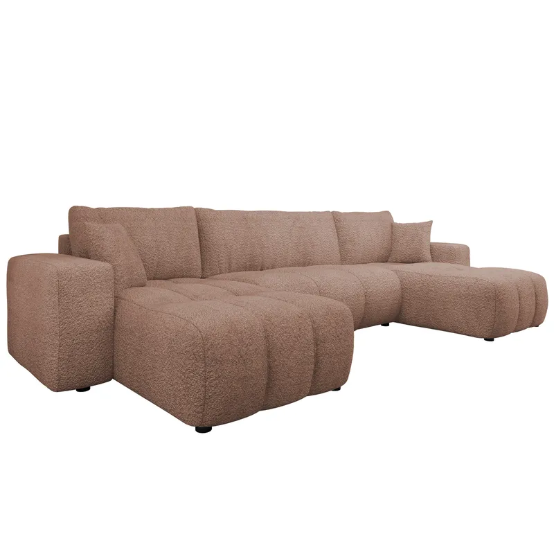 Flo Sovesofa med dobbel sjeselong 4-seter, Brun
