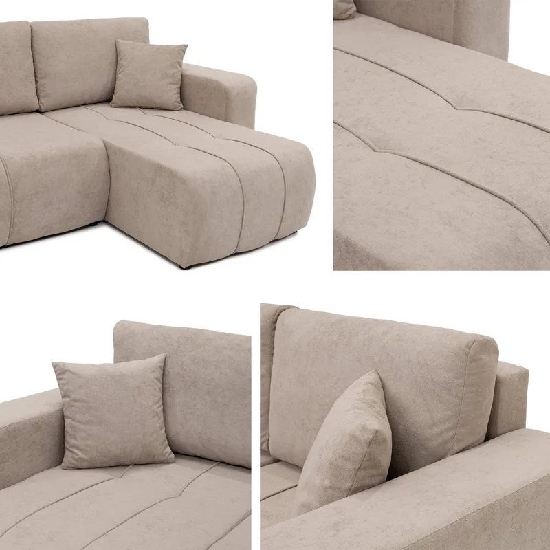 Flo Sovesofa med dobbel sjeselong 4-seter - Brun - Møbler - Sofaer - Sovesofaer